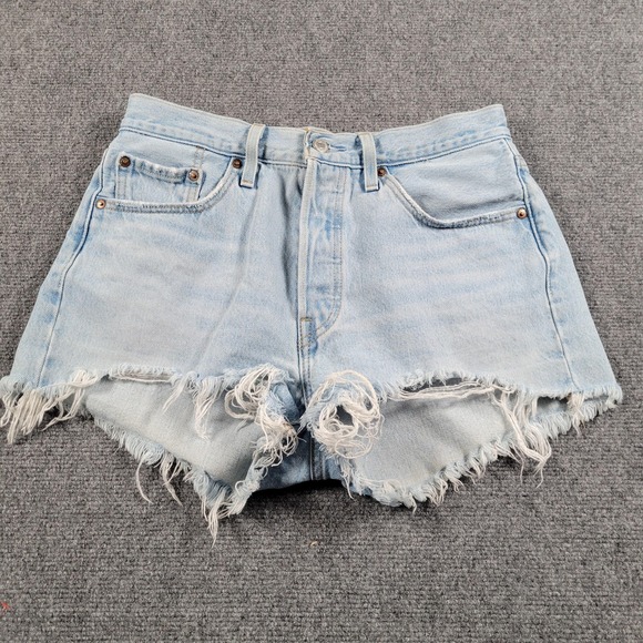 Levi's Pants - Levis 501 Cut Off Shorts Womens 28 Premium Distressed Denim High Rise Button Fly